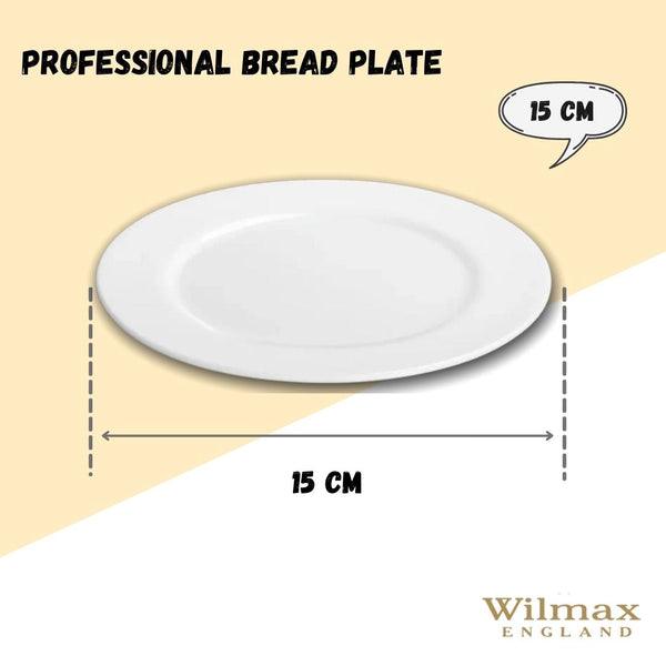 Professional Rolled Rim White Bread Plate 6