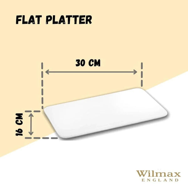 White Rectangle Flat Platter 12