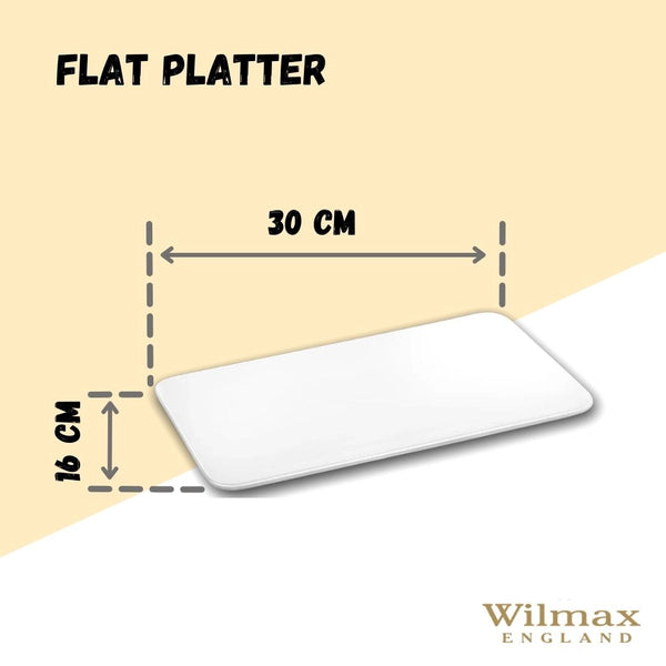 White Rectangle Flat Platter 12