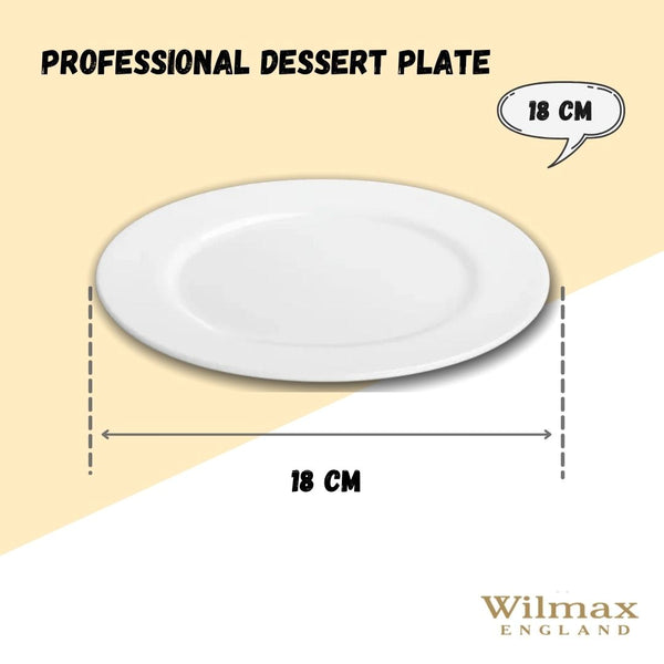 Professional Rolled Rim White Dessert Plate 7