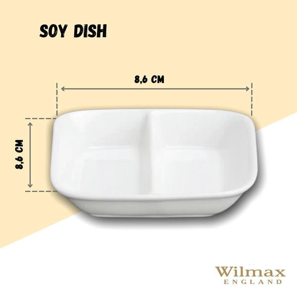 Rectangle White Soy Dish 3.25