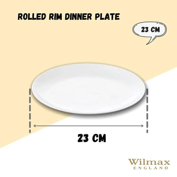 Professional Rolled Rim White Dinner Plate 9