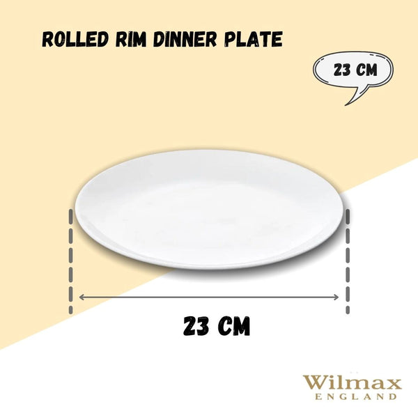 Professional Rolled Rim White Dinner Plate 9