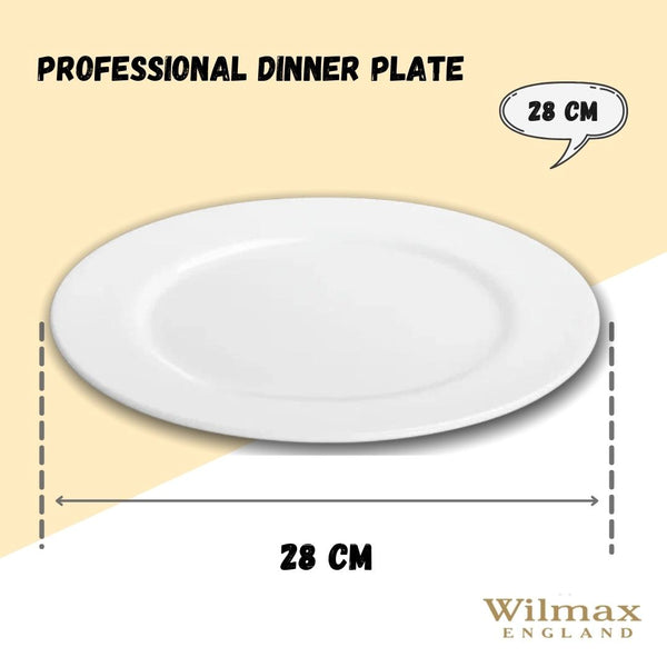 Professional Rolled Rim White Dinner Plate 11