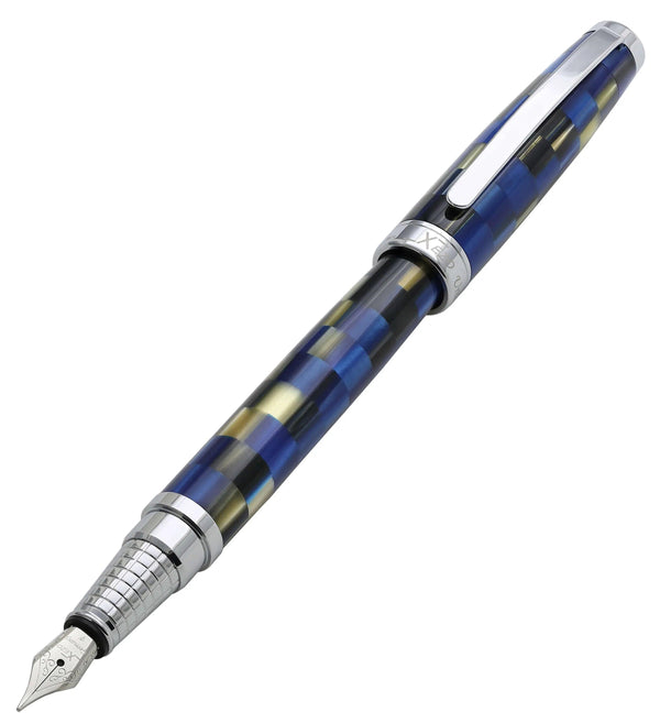 Urbanite Acrylic & Brass Fountain Pen (Fine Nib) - Modern Blue - Gifts for You 'n Me