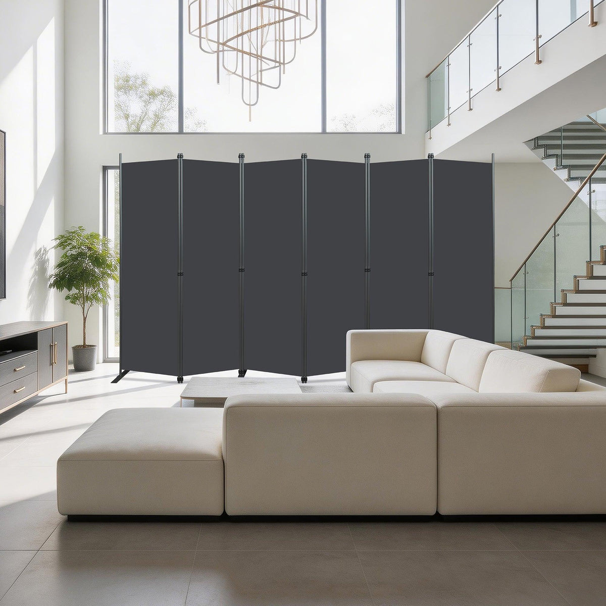 Room Divider 6-Panel - Black