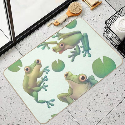 Tree Frog Pattern Bath Mat