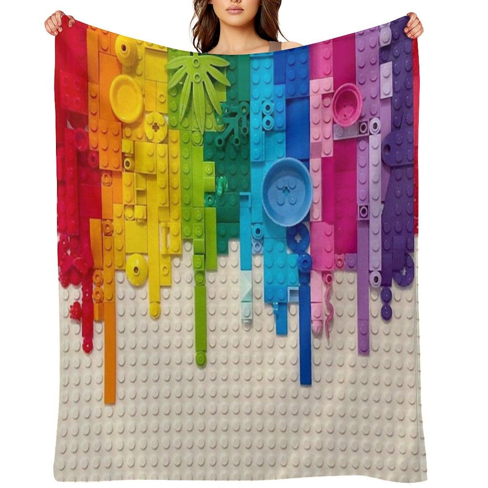 Rainbow Drip Throw Blanket