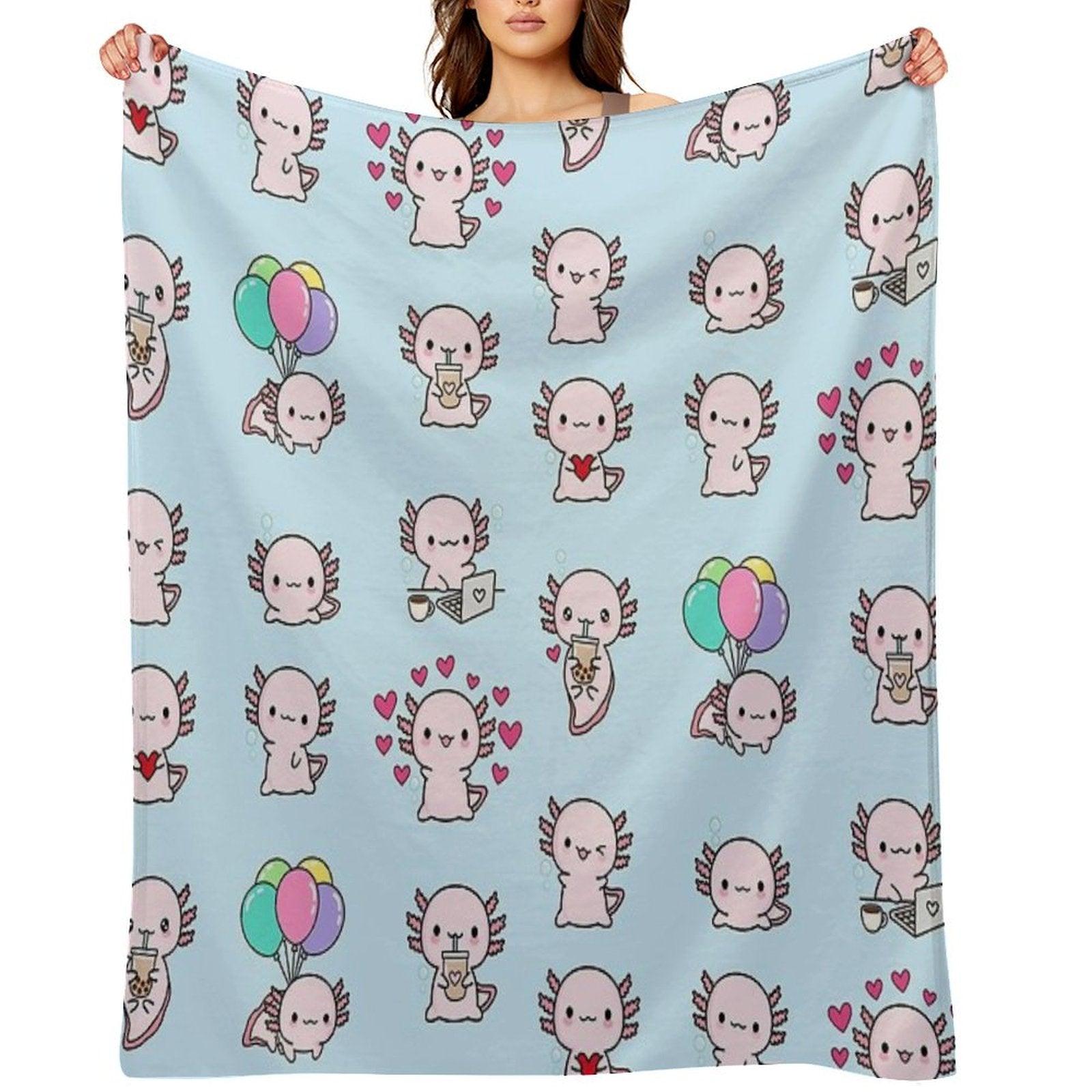 Copia De Cute Axolotl, Set Throw Blanket