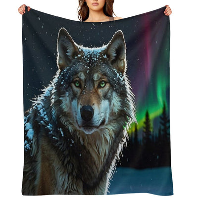Timber Wolf And Winter Tundra Wrinkle-free Throw Blanket