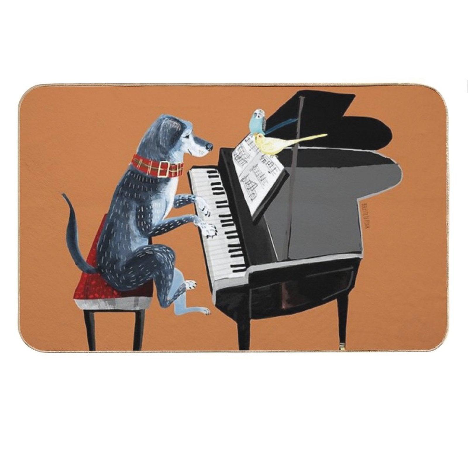 Piano Lesson with Angel Bath Mat