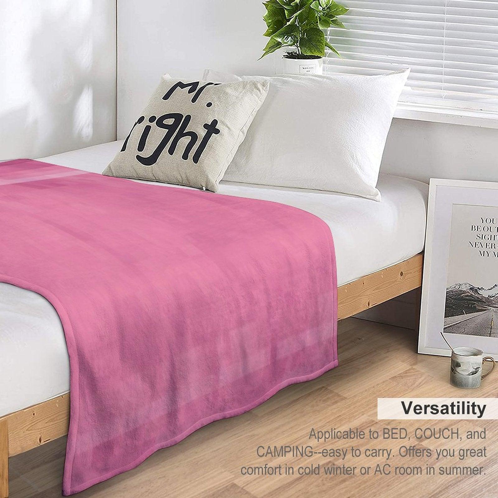 Minecraft Pink Pixel Bed Throw Blanket