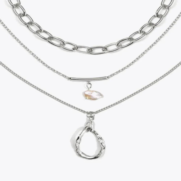 Want To Know You Better - Silver Triple-Layered Necklace - Gifts for You 'n Me