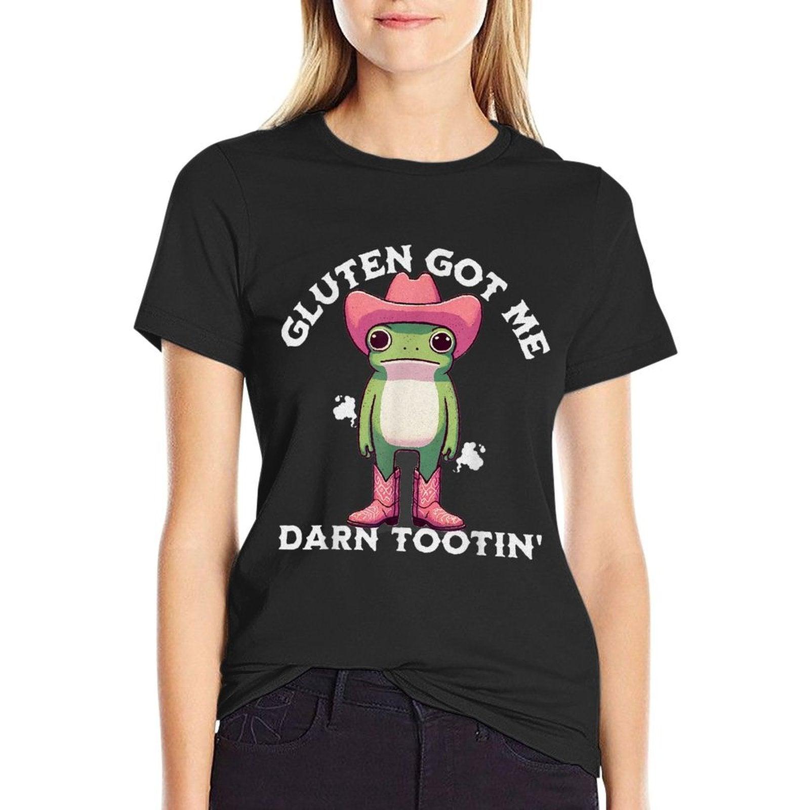 Funny Frog Meme Gluten Got Me Darn Tootin' Gluten Free Diet T-Shirt