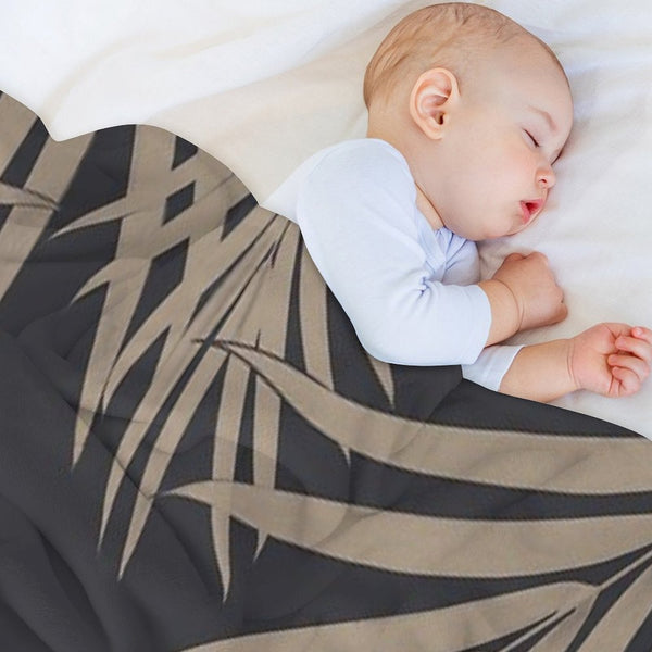 Palm Leaves Pattern Sepia Vibes #2 #tropical #decor #art Plush Throw Blanket