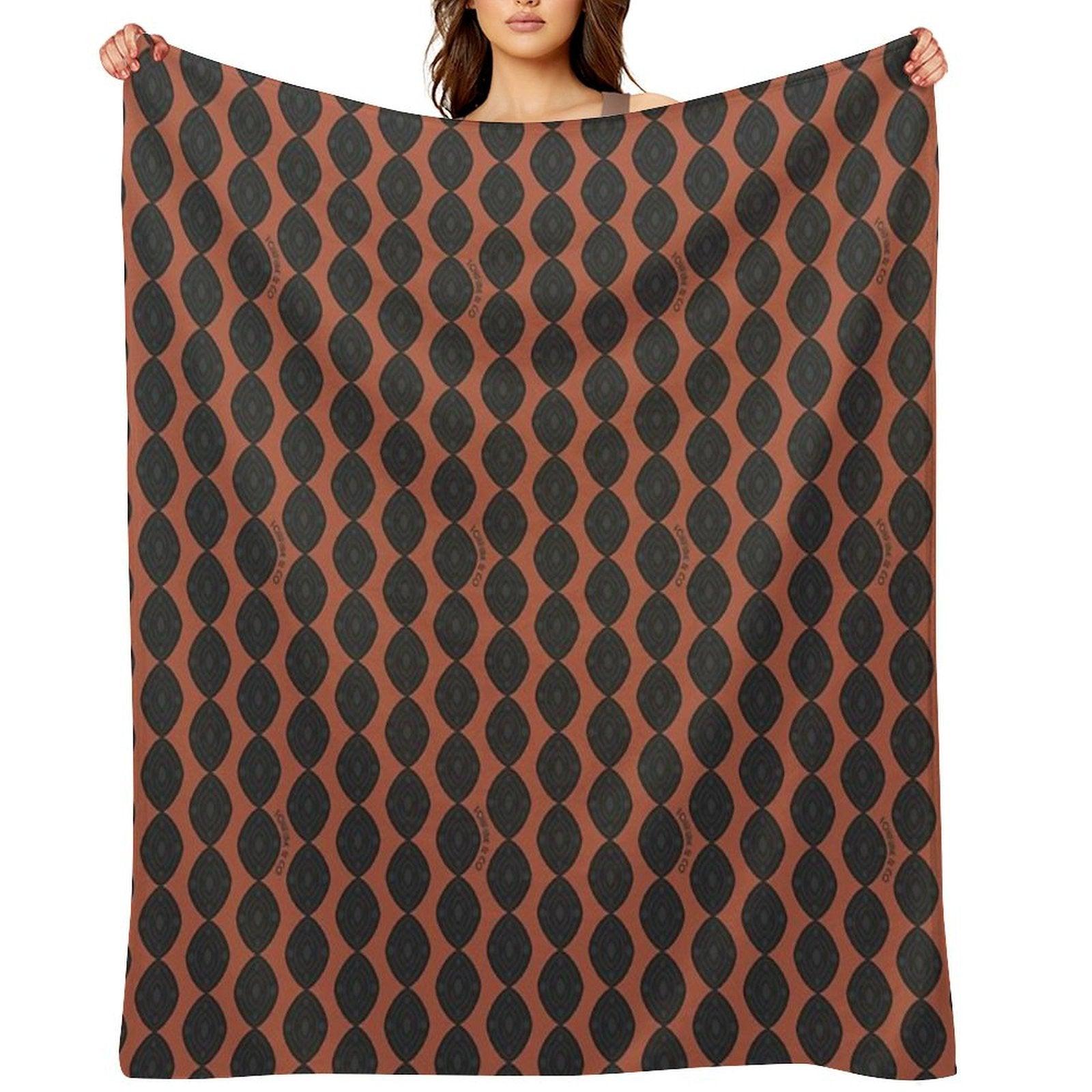 Atomic Blooms - Clay And Charcoal Throw Blanket