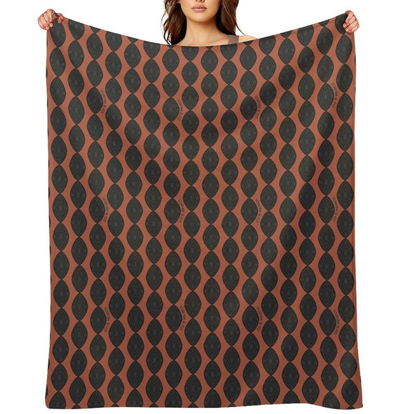 Atomic Blooms - Clay And Charcoal Throw Blanket