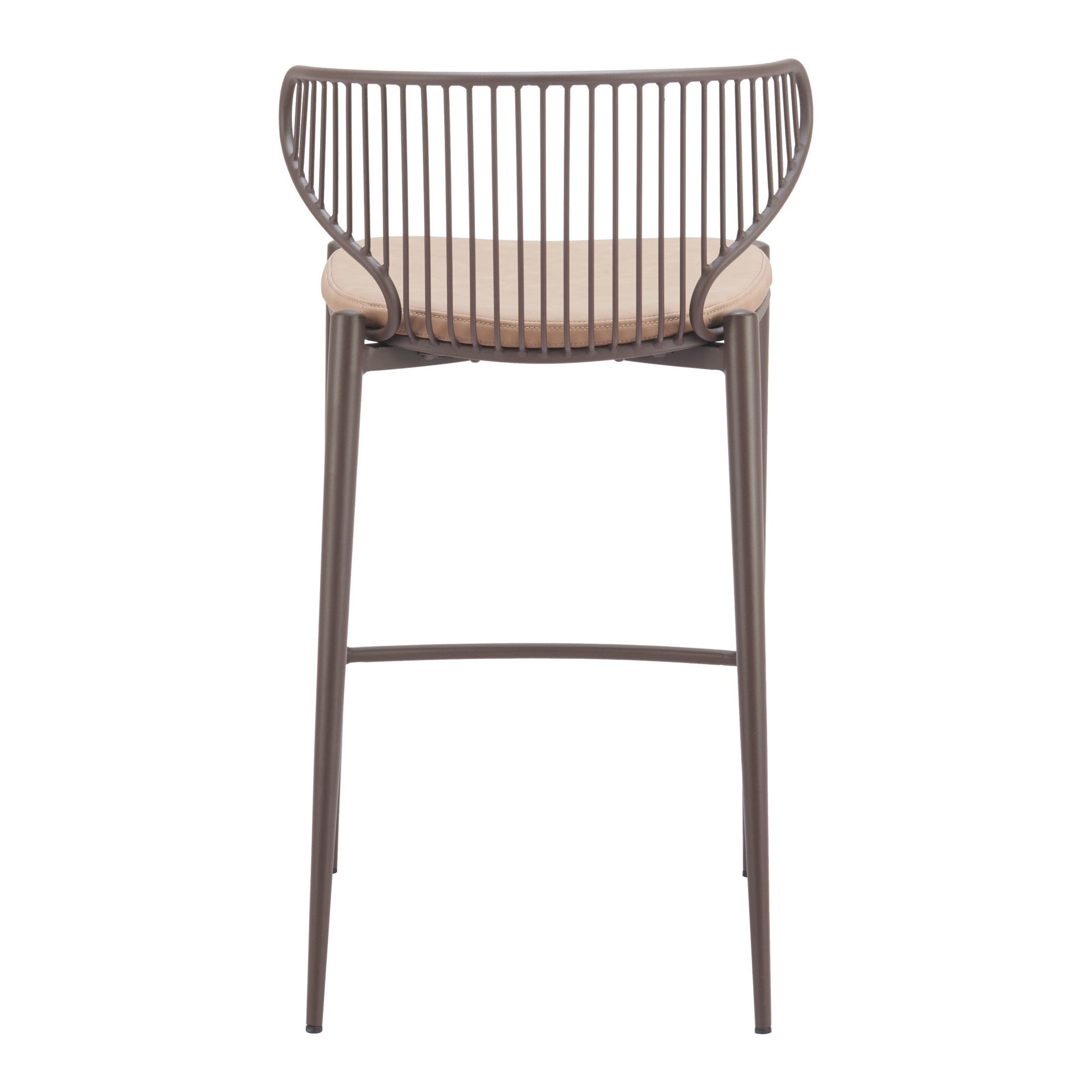 Silues Counter Stool (Set of 2) Taupe & Brown