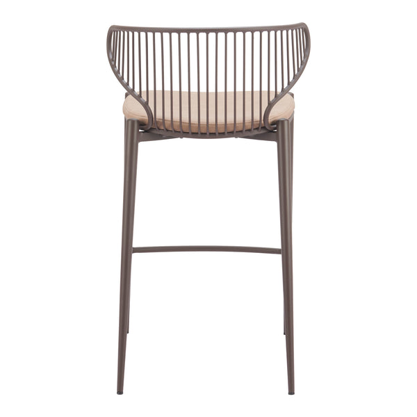 Silues Counter Stool (Set of 2) Taupe & Brown