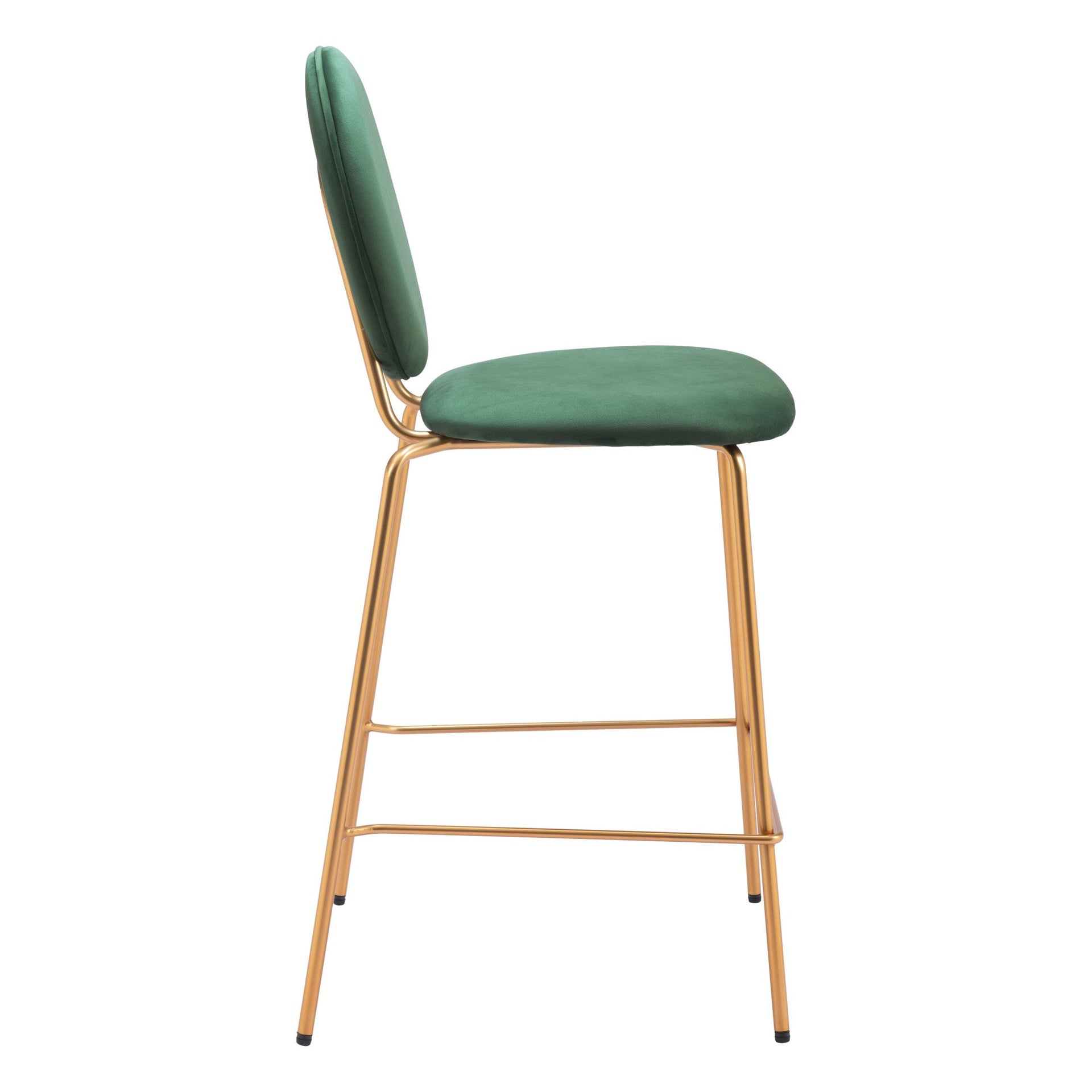 Odessa Counter Stool (Set of 2) Green & Gold ZUO Store