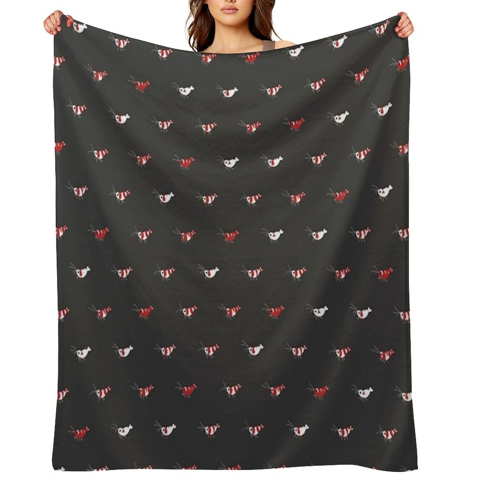 Crystal Red Shrimps Eco-conscious Throw Blanket