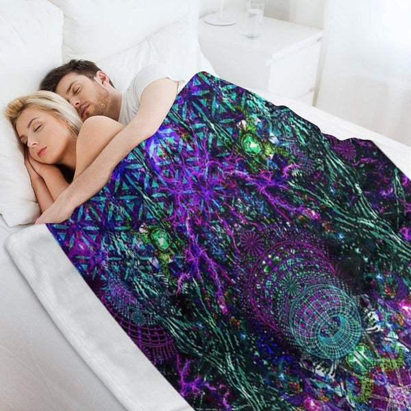 Hands To The Cosmos Throw Blanket