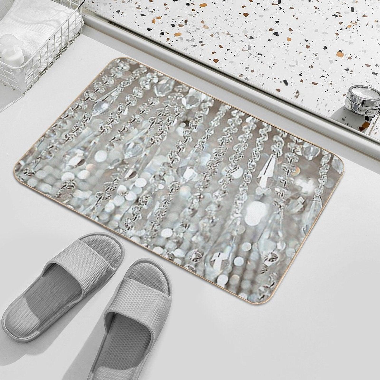 Photographic Image of Chandelier of Crystals And Light Bath Mat