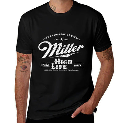Coors Miller High Life Champagne of Beers Front And Back  Heathered Texture T-Shirt