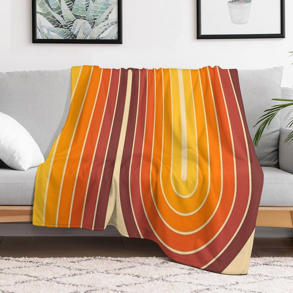 Retro Geometric Double Arch Design 522 Multi-functional Throw Blanket