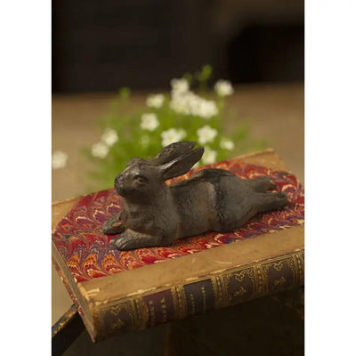 Cast Iron Reclining Rabbit
