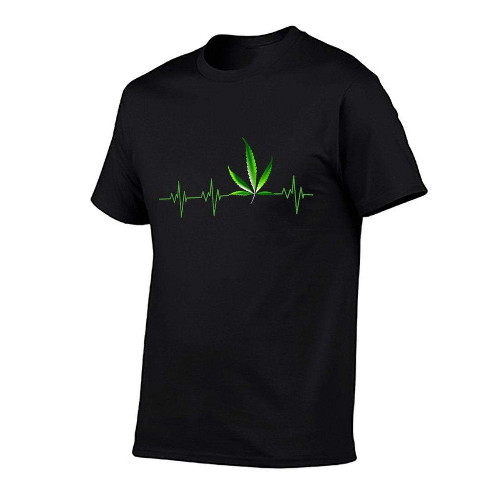 Weed Shirts for Men & Women Marijuana Leaf Heartbeat Gift T-Shirt