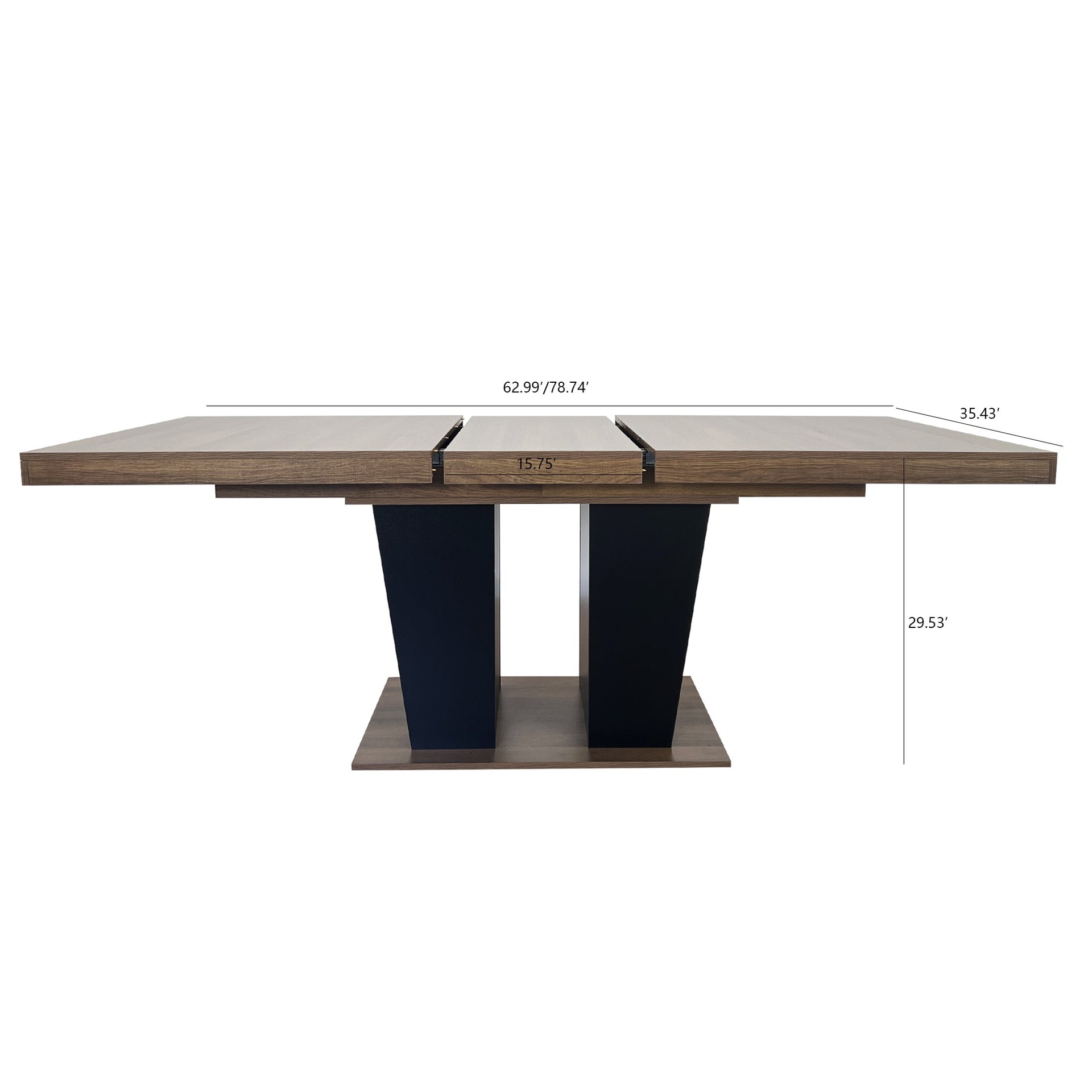 Beige and Brown Extendable Dining Table