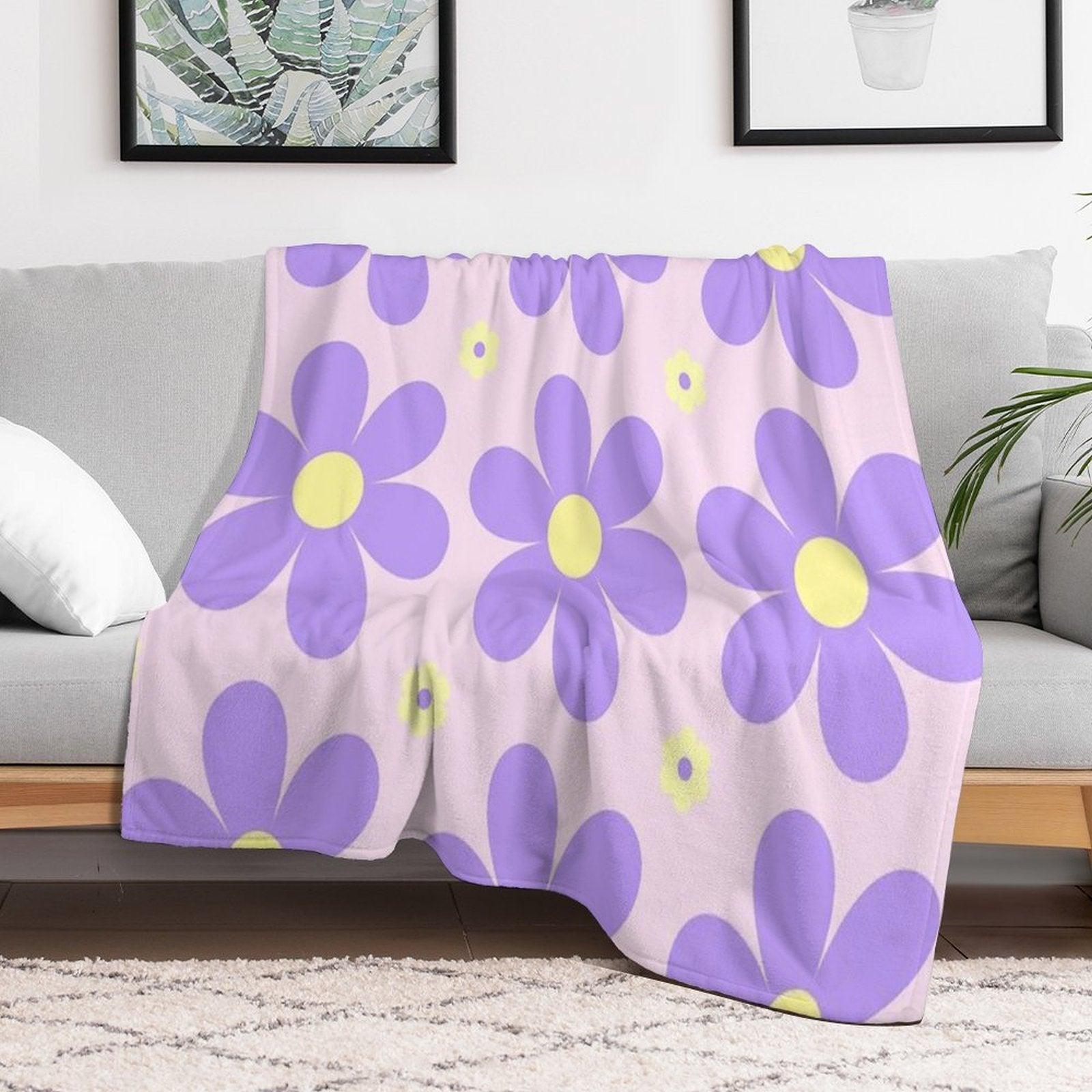 Spring Flowers (Lavender) Throw Blanket