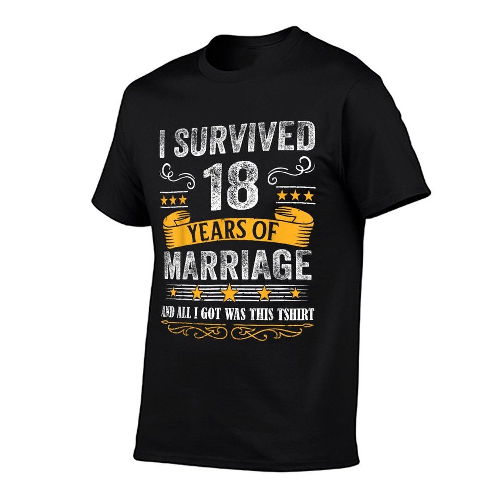 18th Wedding Anniversary Shirt Couples Husband Wife 18 Years T-Shirt