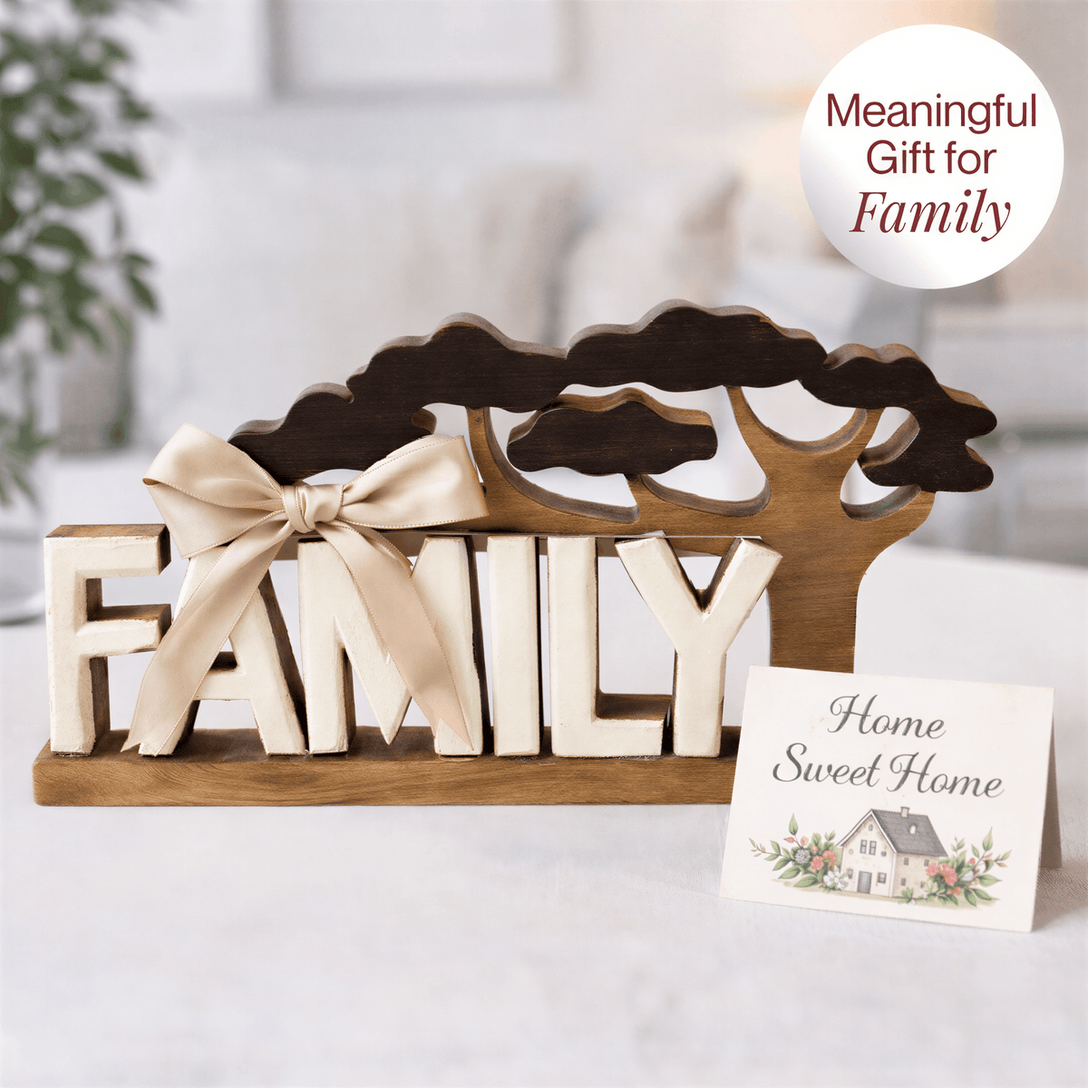 Wooden Family Plaque – Forever Family, Acacia