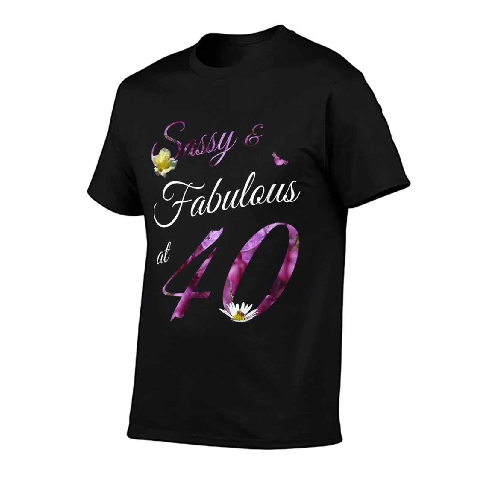 Womens 40 Year Old Sassy & Fabulous Floral 1985 40th Birthday Gift  Stretchy T-Shirt