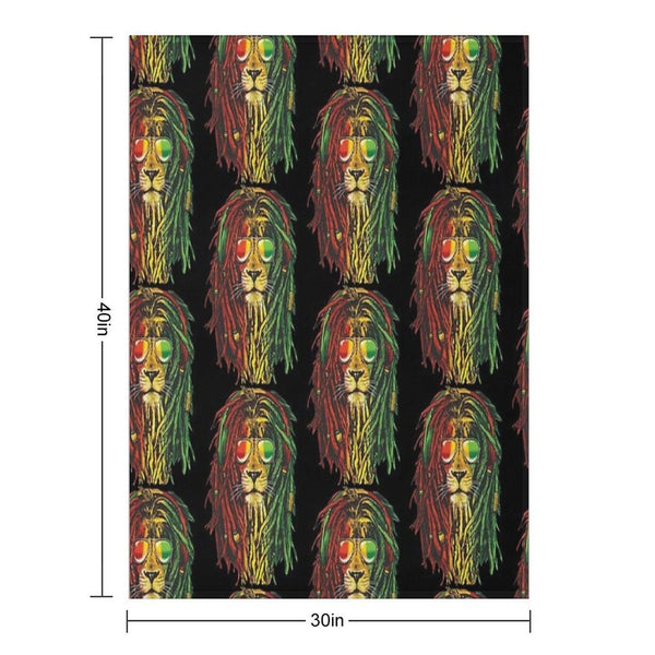 Rastafari Lion Reggae Lover Wrinkle-free Throw Blanket