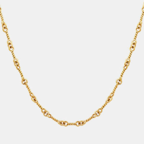 Gold Rope Link Chain Necklace