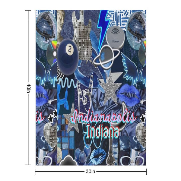 Indianapolis Indiana COLLAGE Travel-friendly Throw Blanket