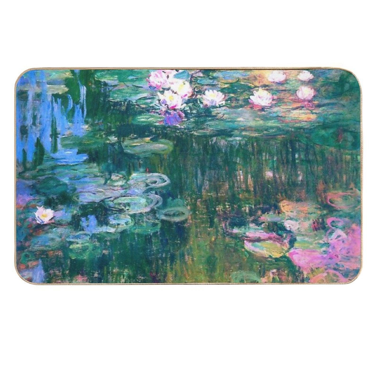 Water Lilies Monet  Dirt-Trapping Bath Mat