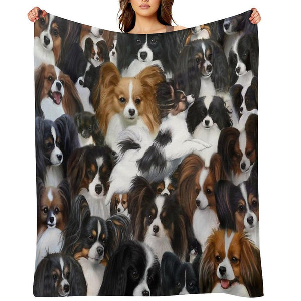 Fly Little Butterfly! Papillon And Phalene Collage Throw Blanket