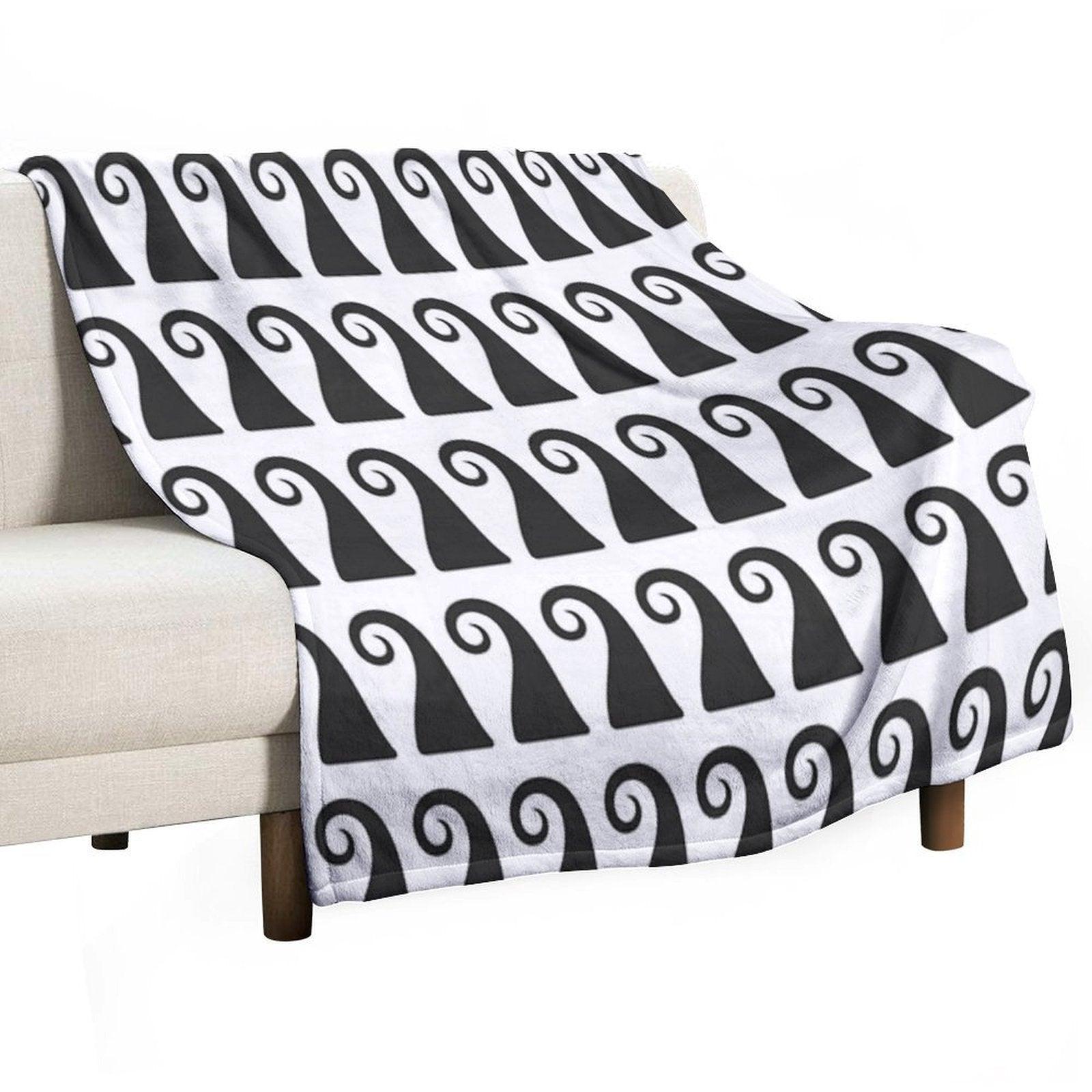 Elegant Greek Style Waves Ornament, Timeless Design, Not AI Throw Blanket