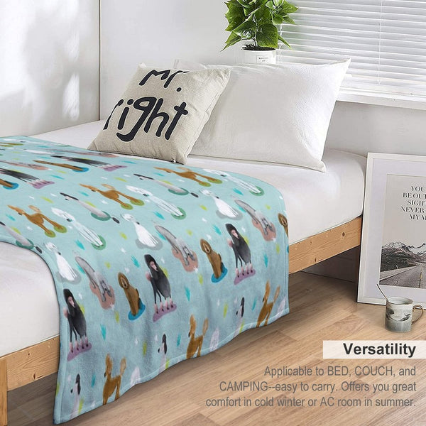 Retro Exit Poodles Premium Throw Blanket