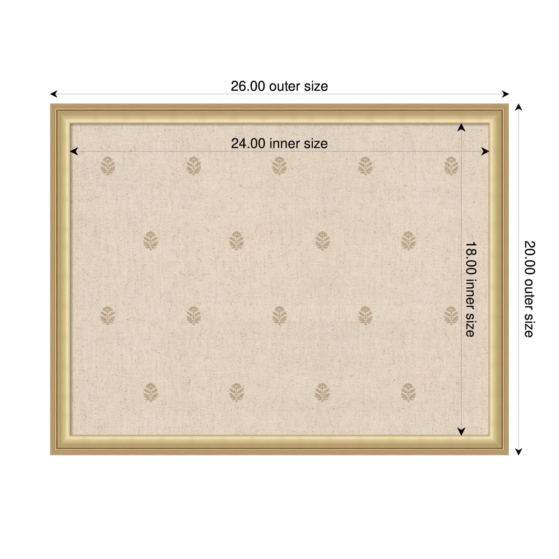 Pinboard Beige Botanical Block Print