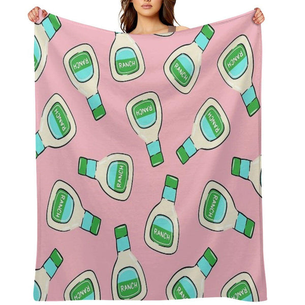 Ranch - Salad Dressing Bottle (pink) Throw Blanket