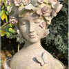 RESIN YOUNG GIRL PLANTER WITH COLORFUL BUTTERFLY