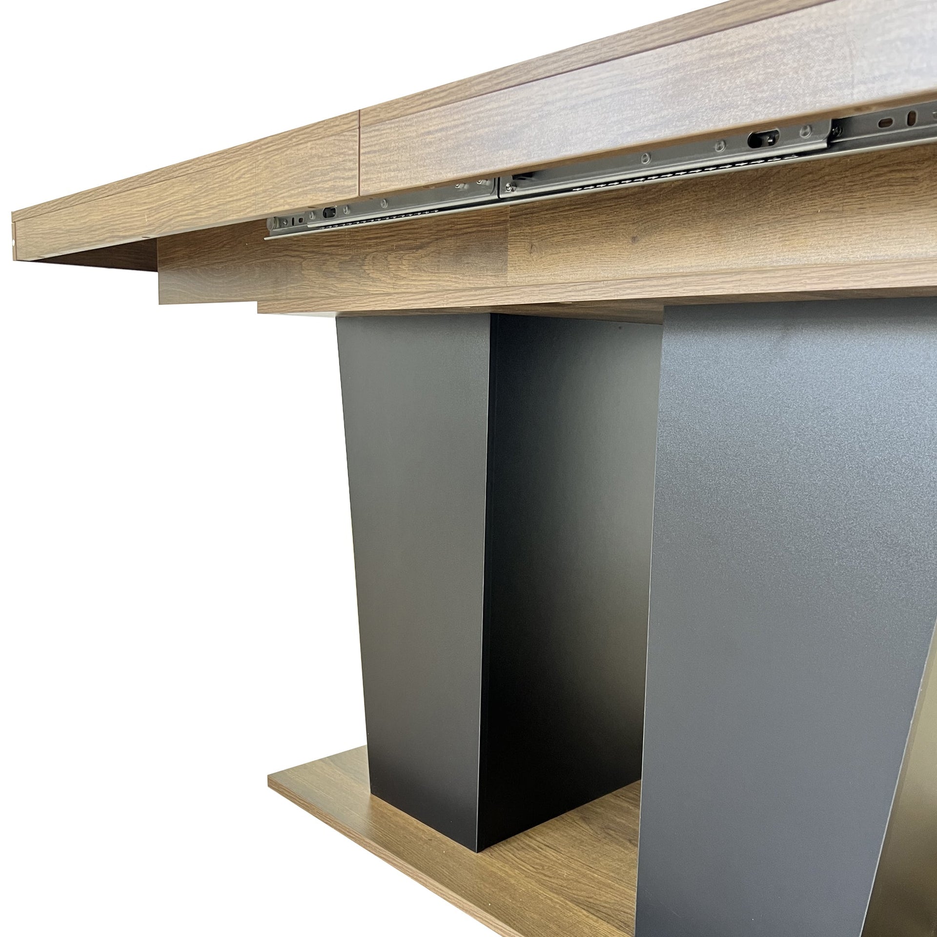 Beige and Brown Extendable Dining Table