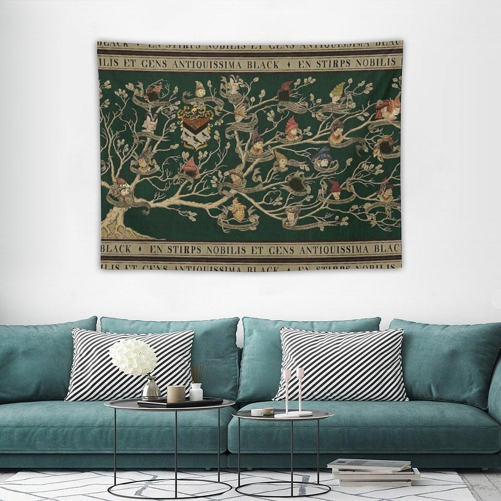 Noble House of Black Family Tree Tapestry
