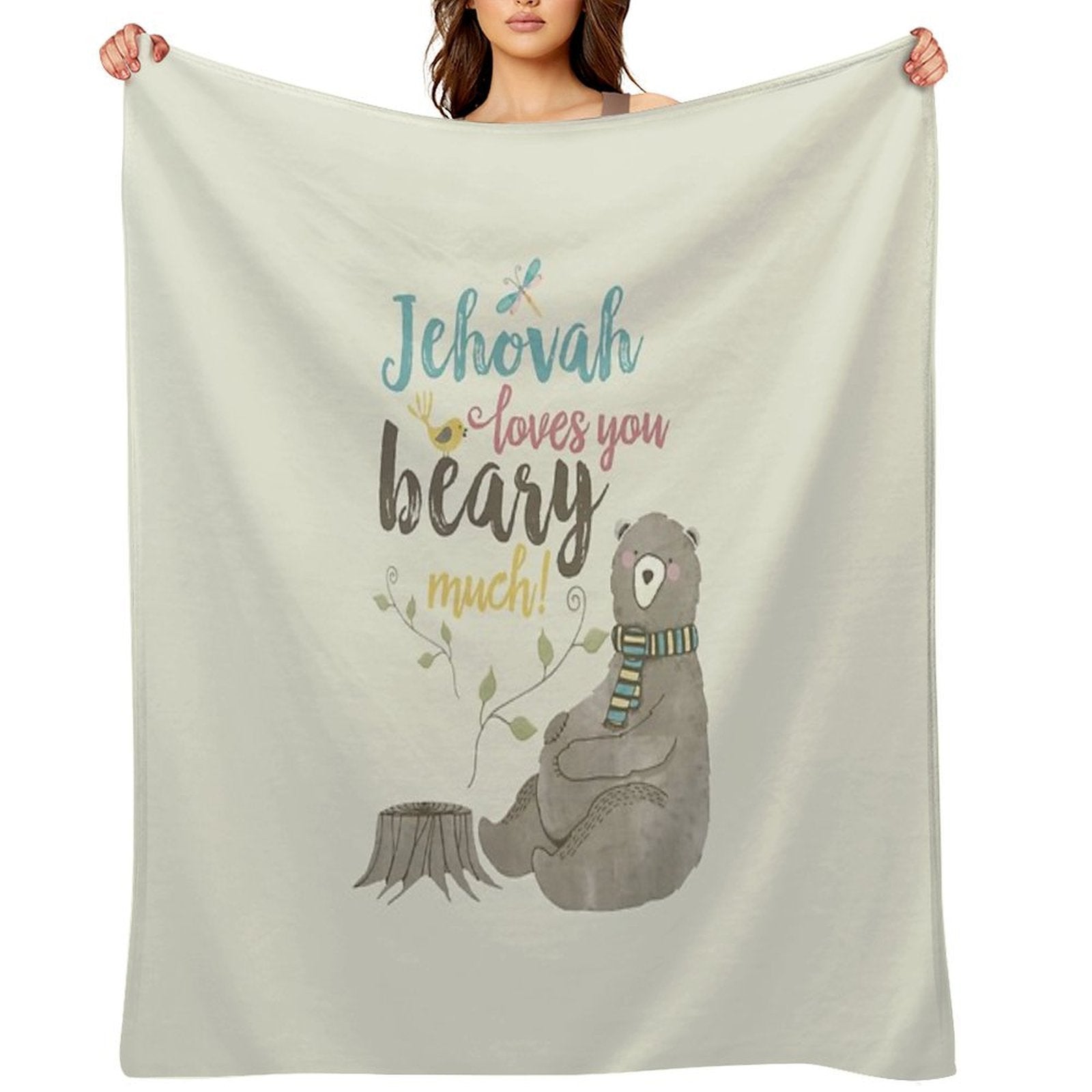 Jehovah Loves You Beary Much Comfort Throw Blanket