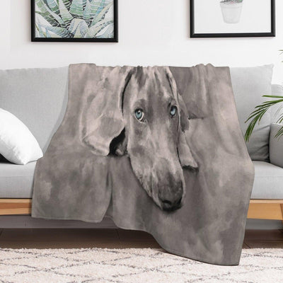 Weimaraner Dog Mixed Media Throw Blanket